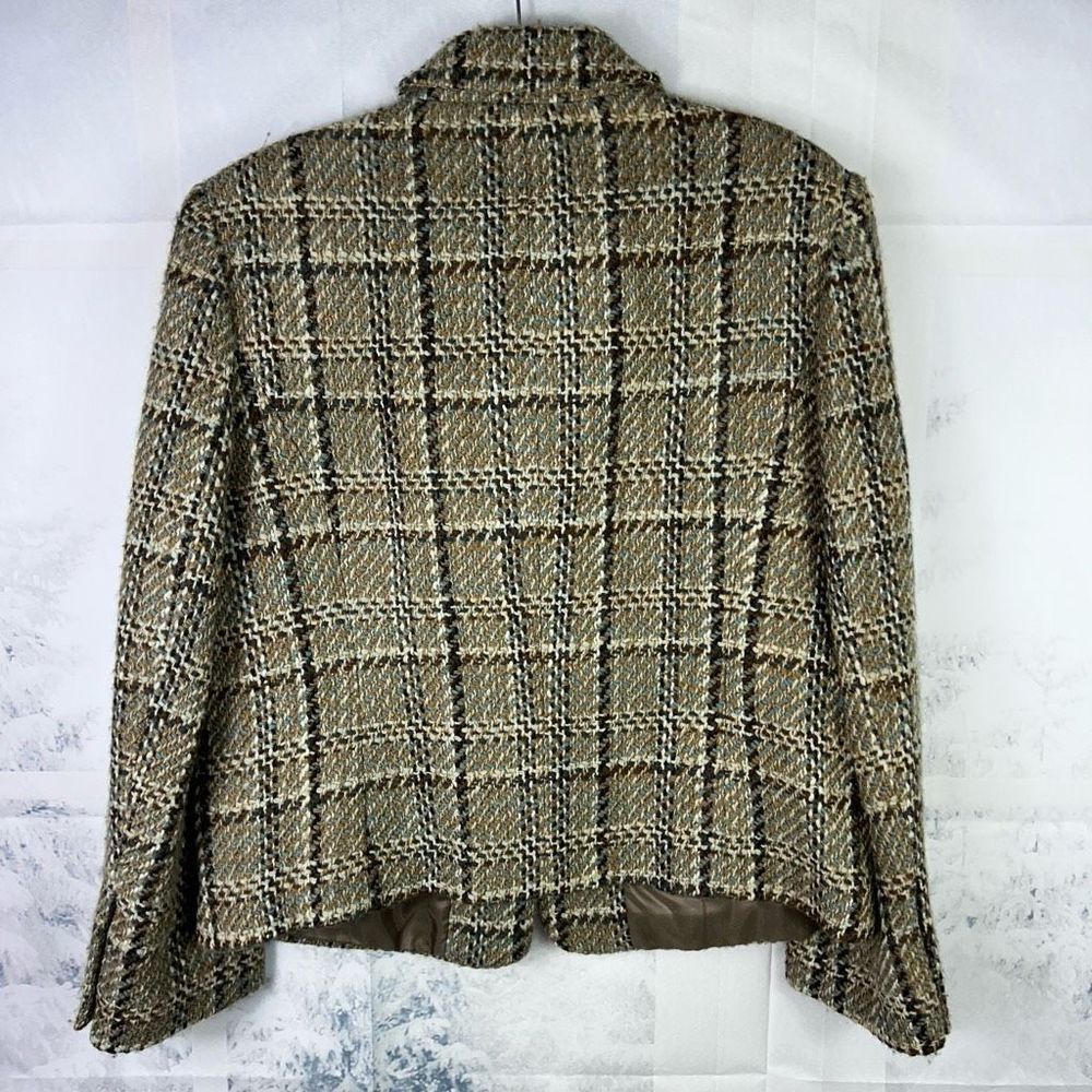 Orvis Wool Plaid Single Breasted Blazer Coat - Picture 4 of 14